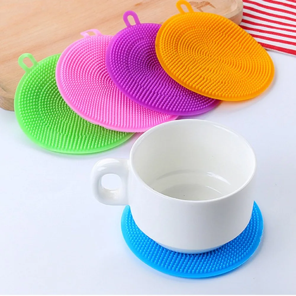 Silicone Tap Washer - แปรงทำความสะอาดซิลิโคน 6 ชิ้น แผ่นขัดซิลิโคนนุ่ม ฟองน้ำล้างจาน ชาม
