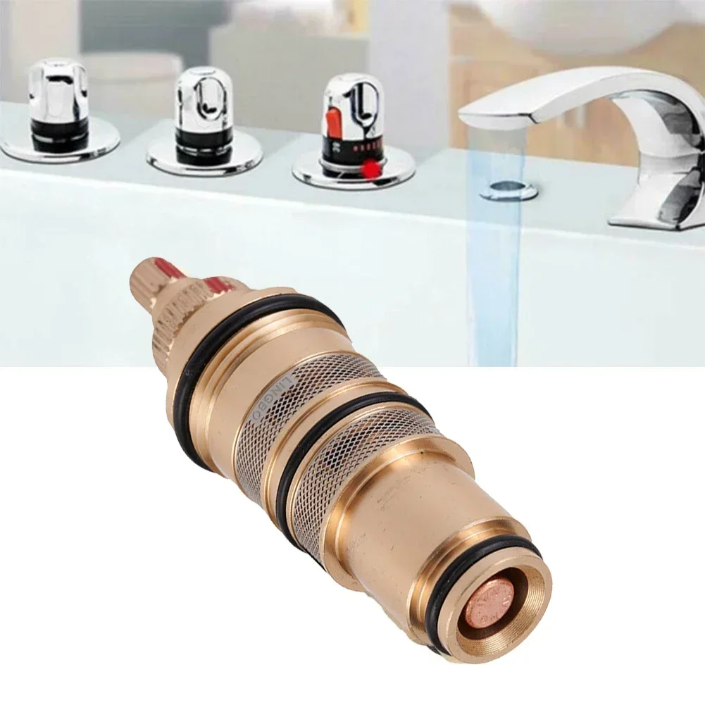 Shower Valve Cartridge - ช่วง 20-48 C ตลับฝักบัวเทอร์โมสแตติกวาล์วผสมทองเหลืองเปลี่ยนตลับฝักบัวเทอร์โมสแตติก