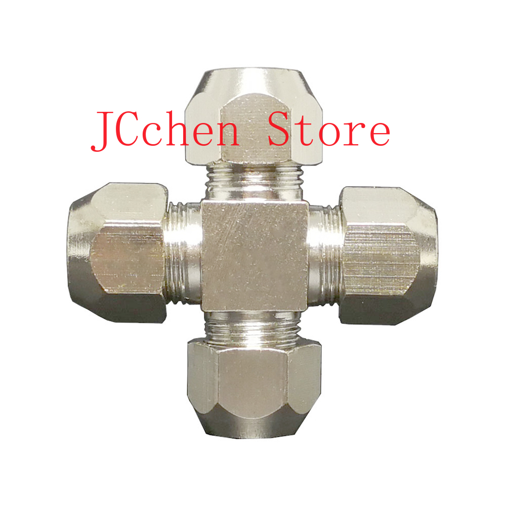 Compression Fitting Brass - ข้อต่อแบบอัด 4 ทาง สำหรับท่อขนาด 6/8/10/12 มม.