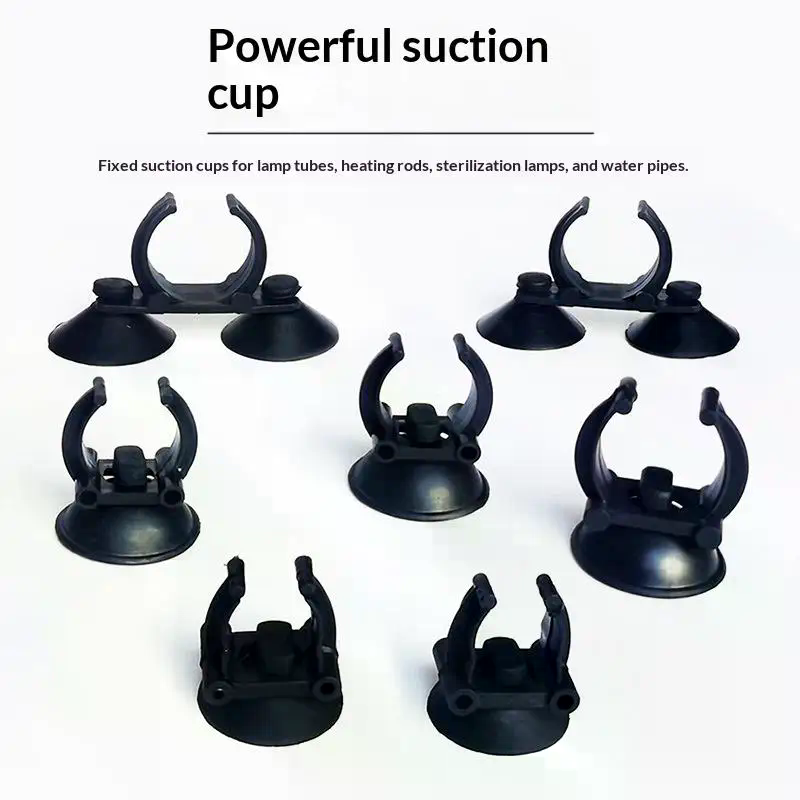 Plastic Pipe Clip - ชุดอุปกรณ์ยึดหลอดไฟตู้ปลา 5 ชิ้น พร้อมจุกดูดสุญญากาศ ท่อออกซิเจน และที่หนีบท่อน้ำ