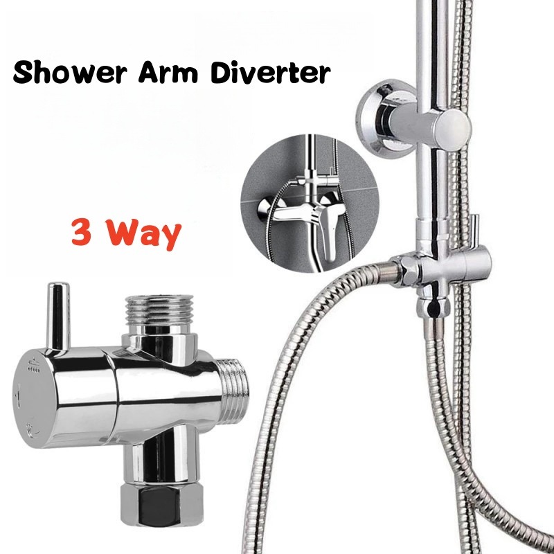Shower Valve Cartridge - โลหะทองเหลือง 3 WAY หัวฝักบัววาล์วเปลี่ยนทิศทาง G1/2 สามฟังก์ชั่นอะแดปเตอร์เชื่อมต่อหัวก๊อกน้ําอุปกรณ์ห้องน้ํา