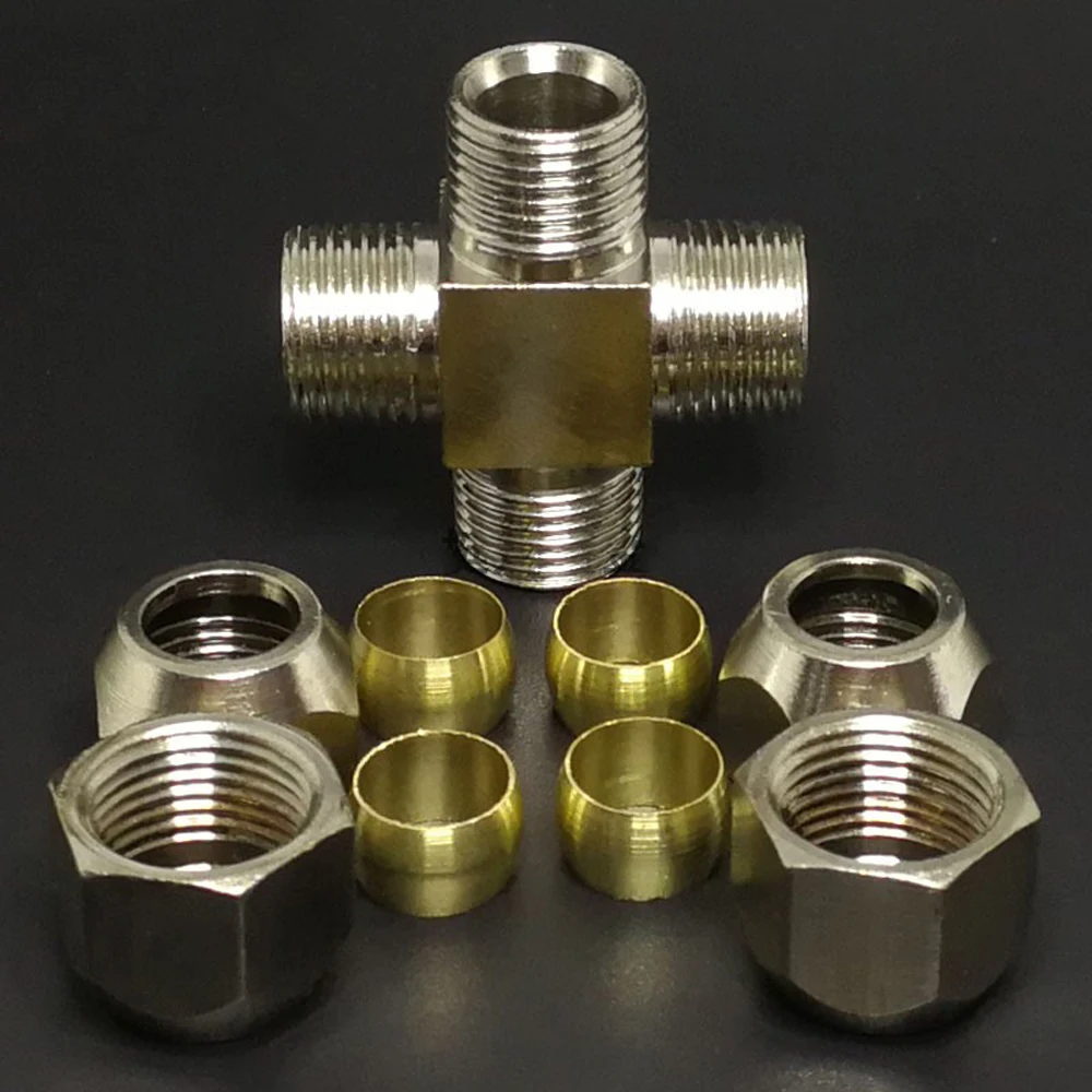 ข้อต่อแบบอัด 4 ทาง สำหรับท่อขน - Compression Fitting Brass บทวิจารณ์และราคา