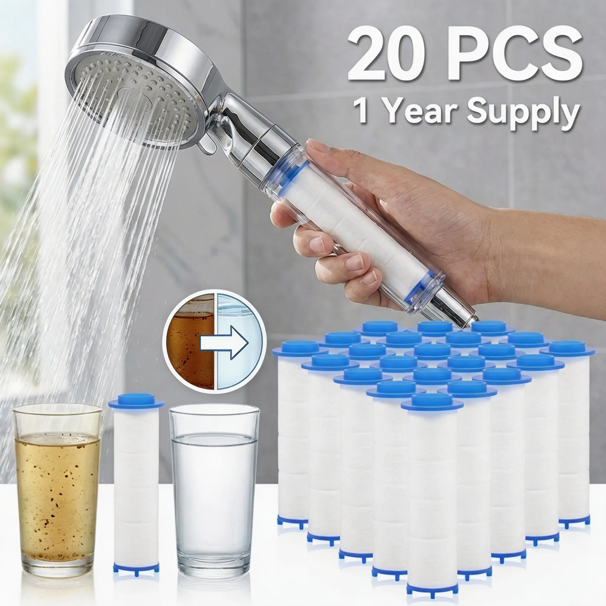 ไส้กรองฝักบัว 20 ชิ้น ไส้กรองฝ - Shower Valve Cartridge บทวิจารณ์และราคา